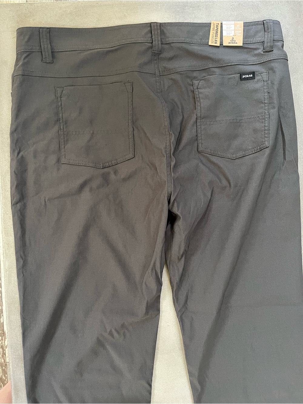 prAna Brion Slim Pant II Men's 40x30 Dark Iron Grey ReZion Stretch Hiking NWT - Picture 4 of 9